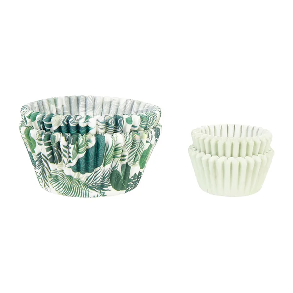 Lot de 100 caissettes papier imprimé jungle et vertes D 3cm et 5cm - NOEMIE HONIAT