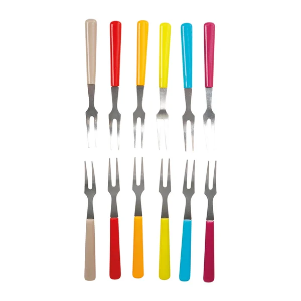 Lot de 12 piques apéritifs fourchettes inox multicolore 10cm