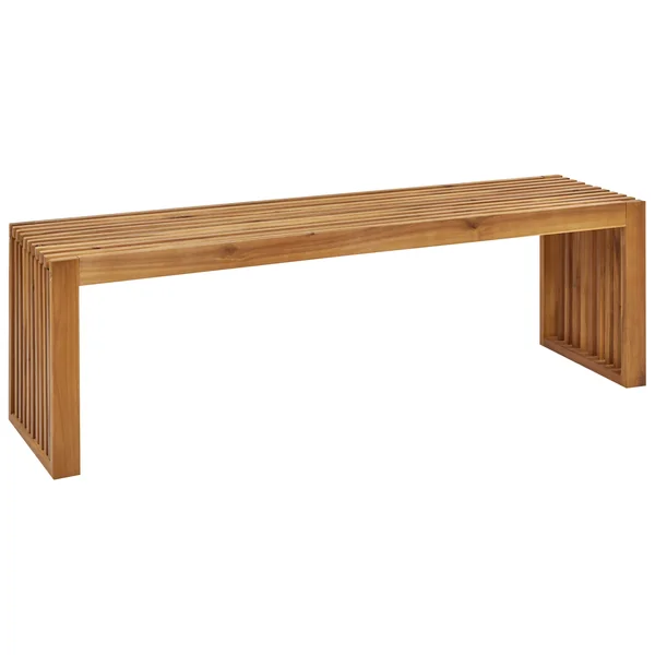 Lot de 2 bancs de jardin SULZANO 150 cm Acacia Marron