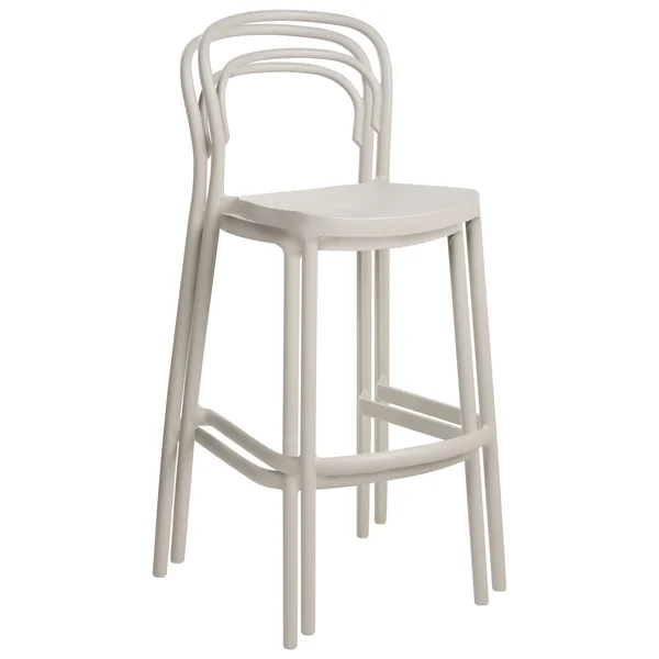 Lot de 2 chaises de bar de jardin PORANO Beige