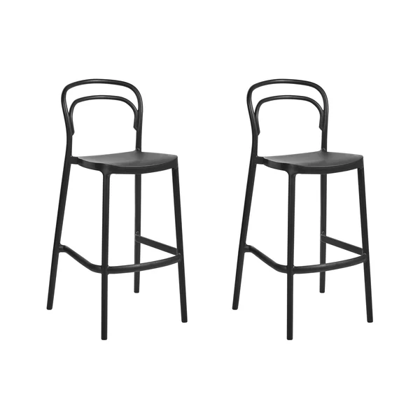 Lot de 2 chaises de bar de jardin PORANO Noir