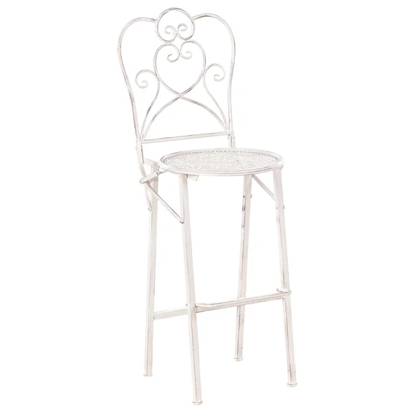 Lot de 2 chaises de bar de jardin TRIESTE Pliant Métal Beige clair