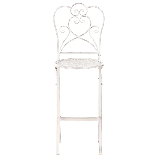 Lot de 2 chaises de bar de jardin TRIESTE Pliant Métal Beige clair