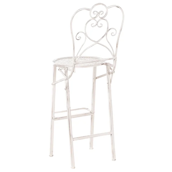 Lot de 2 chaises de bar de jardin TRIESTE Pliant Métal Beige clair