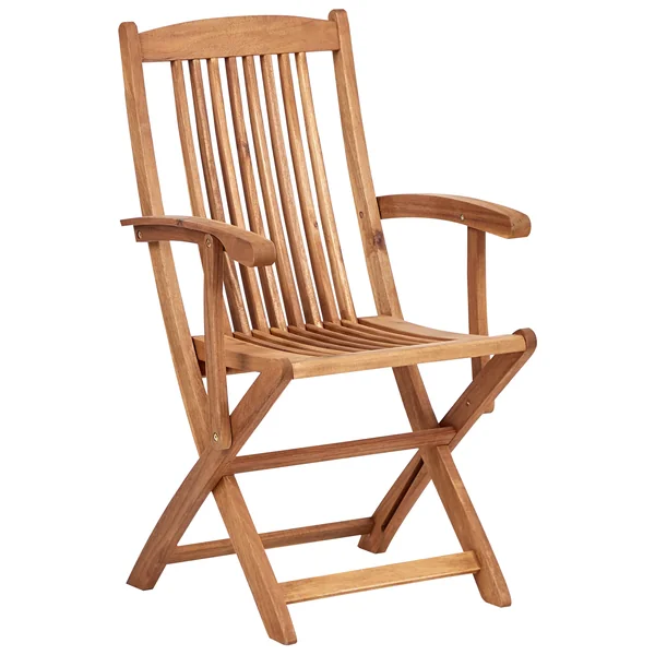 Lot de 2 chaises de jardin avec coussins MAUI II Acacia Bleu