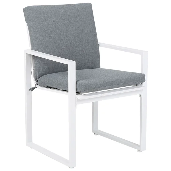 Lot de 2 chaises de jardin avec coussins PANCOLE Tissu Gris