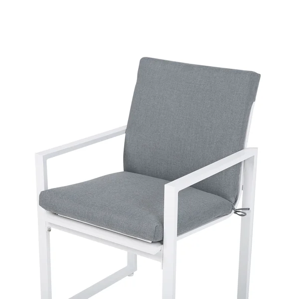 Lot de 2 chaises de jardin avec coussins PANCOLE Tissu Gris