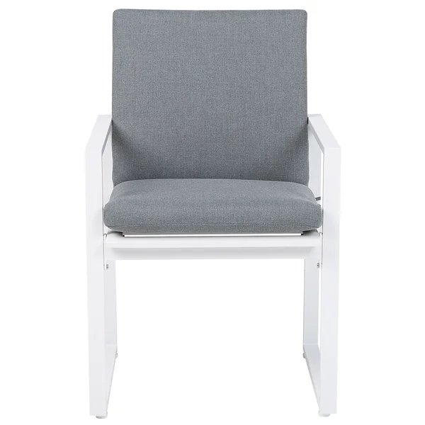 Lot de 2 chaises de jardin avec coussins PANCOLE Tissu Gris