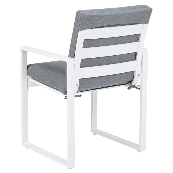 Lot de 2 chaises de jardin avec coussins PANCOLE Tissu Gris