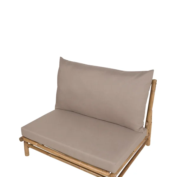 Lot de 2 chaises de jardin avec coussins TODI Bambou Taupe