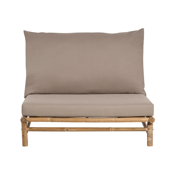 Lot de 2 chaises de jardin avec coussins TODI Bambou Taupe