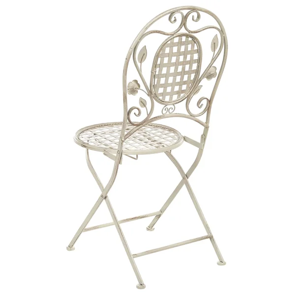 Lot de 2 chaises de jardin BIVIO Pliant Métal Blanc cassé