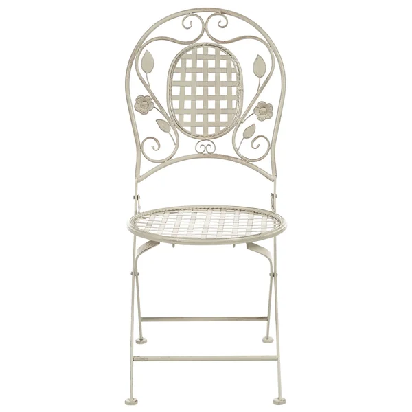 Lot de 2 chaises de jardin BIVIO Pliant Métal Blanc cassé