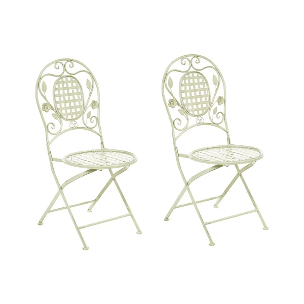 Lot de 2 chaises de jardin BIVIO Pliant Métal Vert clair