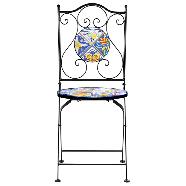 Lot de 2 chaises de jardin CORIANO Pliant Métal Noir
