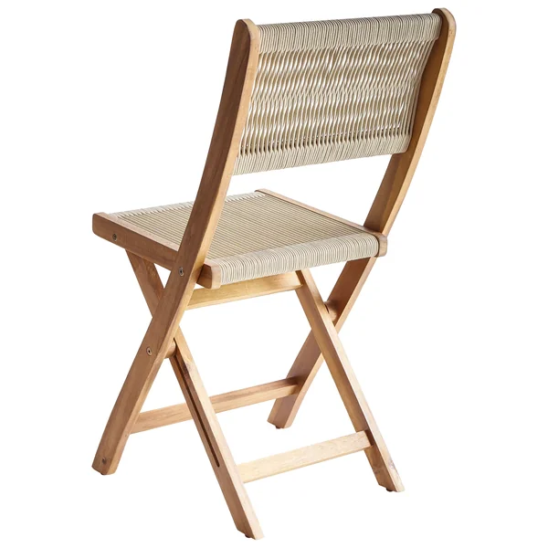 Lot de 2 chaises de jardin PROSSEDI Pliant Acacia Beige