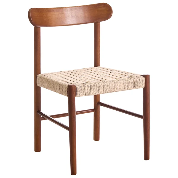 Lot de 2 chaises de salle à manger EAGAN Bois Marron/beige