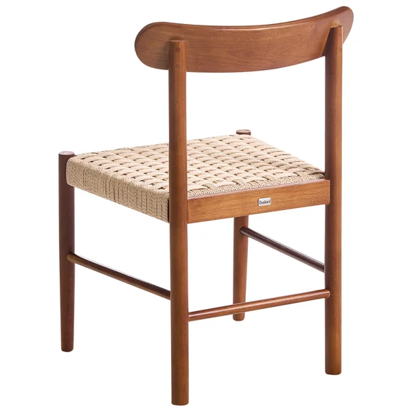 Lot de 2 chaises de salle à manger EAGAN Bois Marron/beige