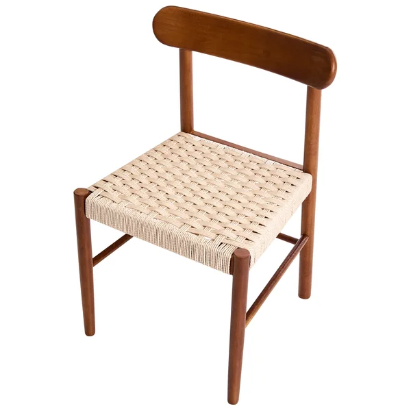Lot de 2 chaises de salle à manger EAGAN Bois Marron/beige
