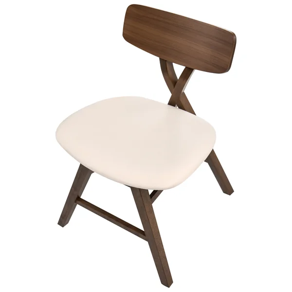 Lot de 2 chaises de salle à manger LELAND Bois Marron/blanc cassé