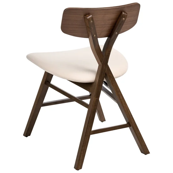 Lot de 2 chaises de salle à manger LELAND Bois Marron/blanc cassé
