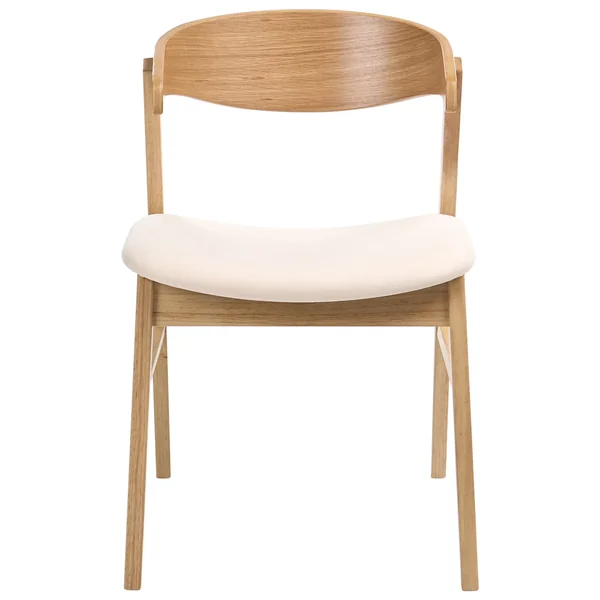 Lot de 2 chaises de salle à manger LILLY Tissu Marron clair/blanc cassé