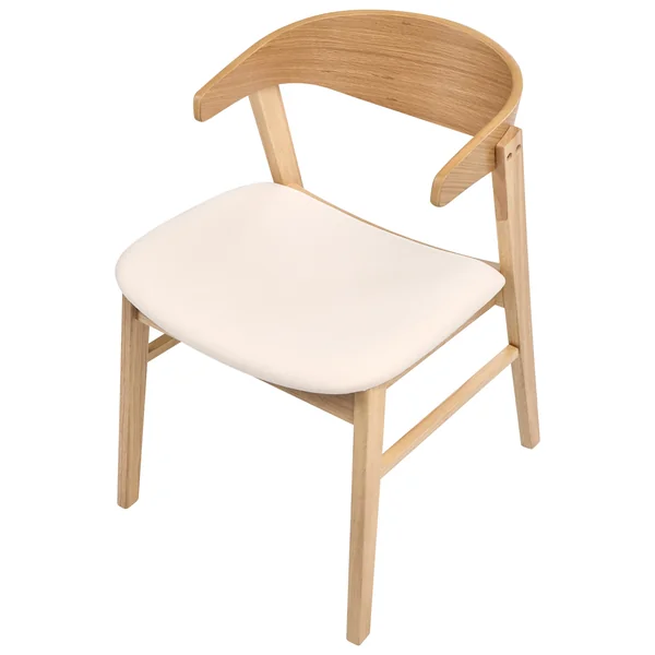 Lot de 2 chaises de salle à manger LILLY Tissu Marron clair/blanc cassé