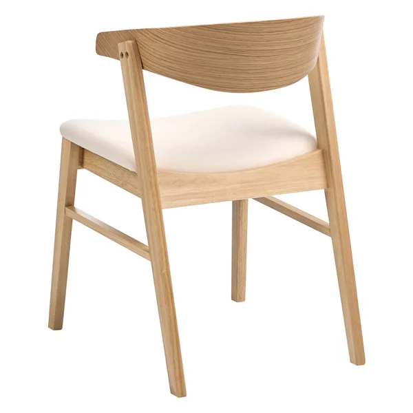 Lot de 2 chaises de salle à manger LILLY Tissu Marron clair/blanc cassé