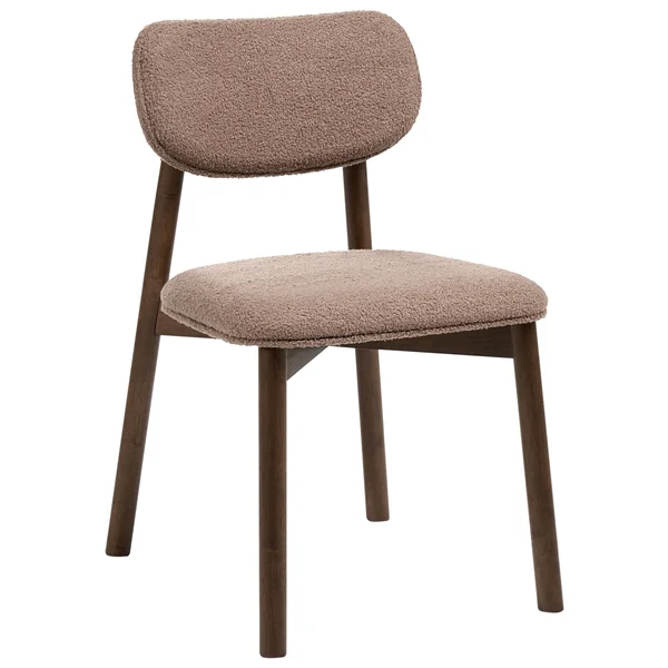 Lot de 2 chaises de salle à manger MILLS Bouclé Marron/taupe