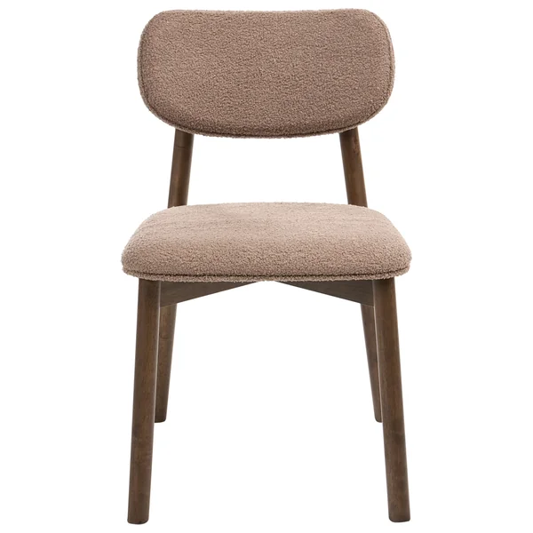 Lot de 2 chaises de salle à manger MILLS Bouclé Marron/taupe