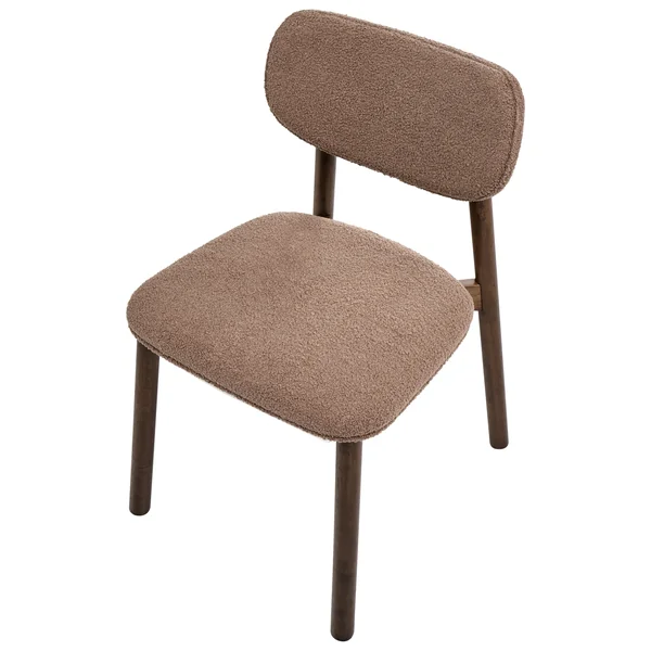 Lot de 2 chaises de salle à manger MILLS Bouclé Marron/taupe