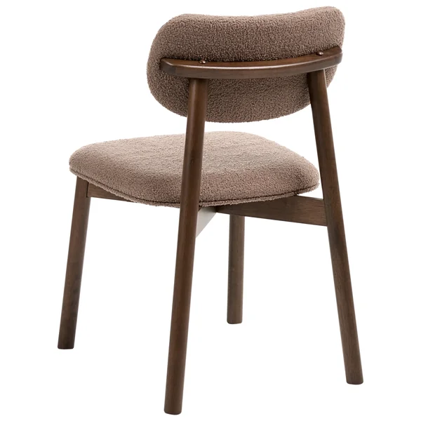 Lot de 2 chaises de salle à manger MILLS Bouclé Marron/taupe