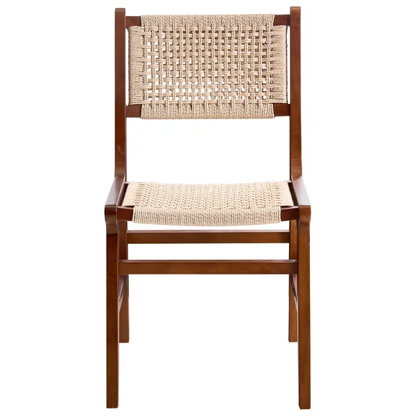 Lot de 2 chaises de salle à manger OZELLA Bois Marron/beige