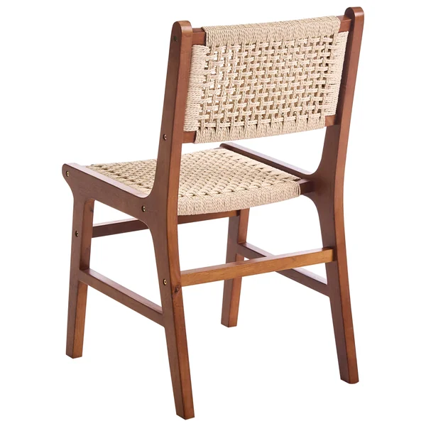 Lot de 2 chaises de salle à manger OZELLA Bois Marron/beige