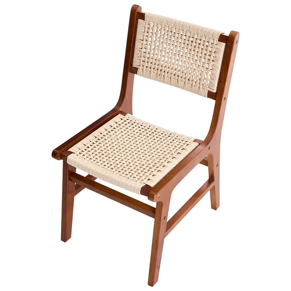 Lot de 2 chaises de salle à manger OZELLA Bois Marron/beige
