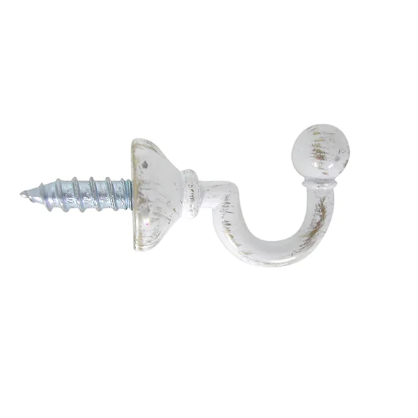 Lot de 2 gonds tringle rideau crosse arrondie blanc or 20mm