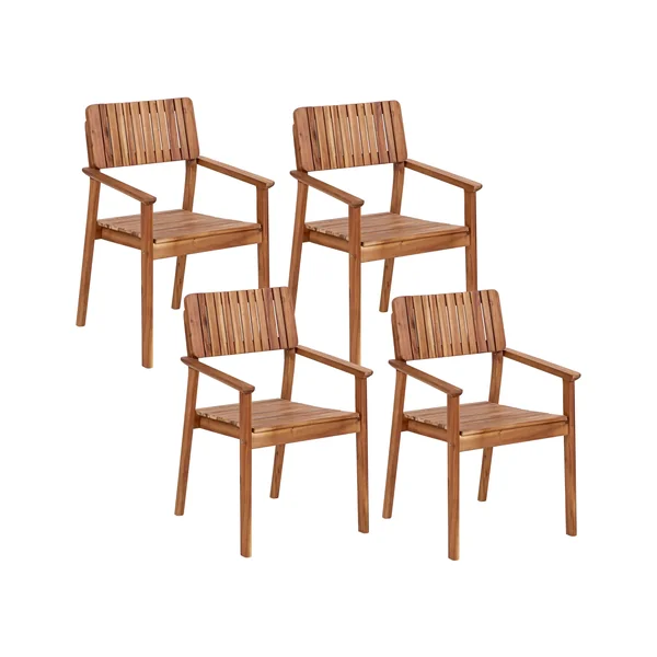 Lot de 4 chaises de jardin AGELLO Acacia Marron