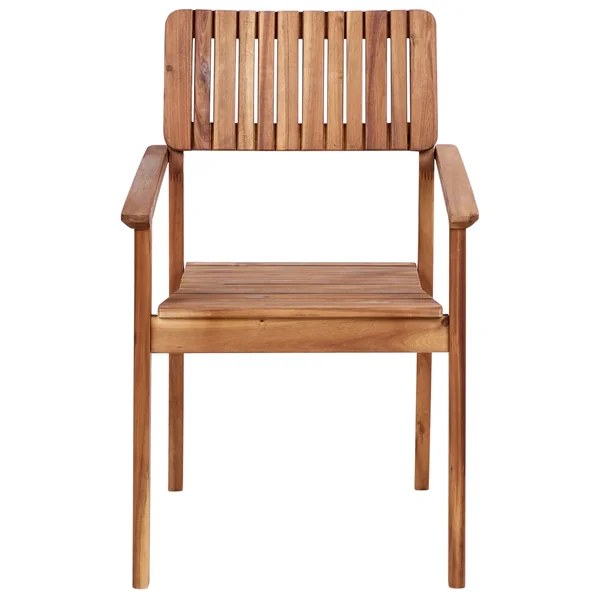 Lot de 4 chaises de jardin AGELLO Acacia Marron