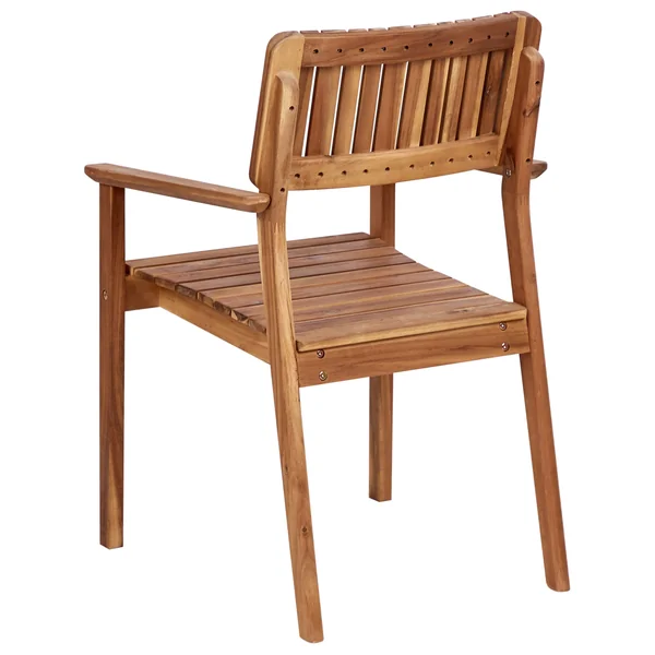 Lot de 4 chaises de jardin AGELLO Acacia Marron