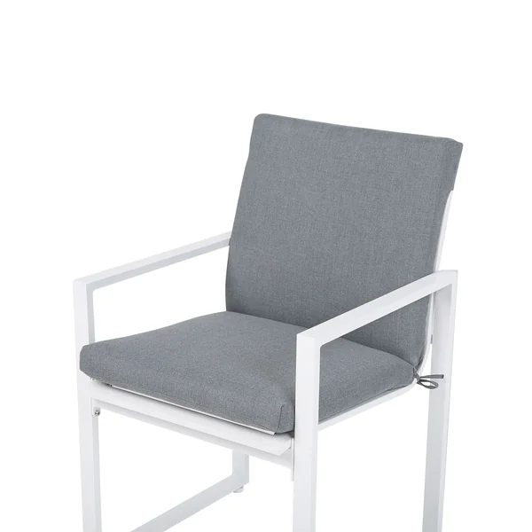 Lot de 4 chaises de jardin avec coussins PANCOLE Tissu Gris