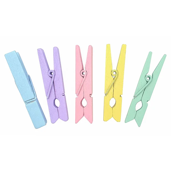 Lot de 50 mini pinces en bois couleurs pastel 4.5cm