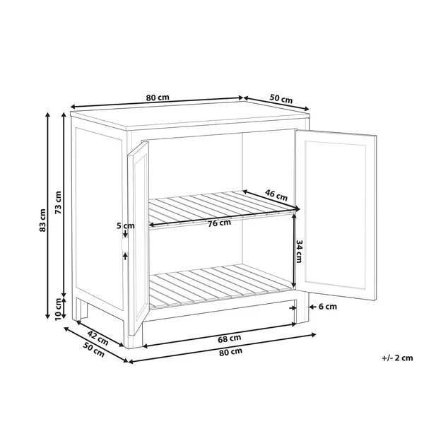 Meuble de cuisine d'extérieur BRUCOLI Acacia 80 cm 50 cm Marron