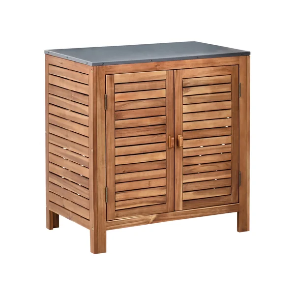 Meuble de cuisine d'extérieur BRUCOLI Acacia 80 cm 50 cm Marron
