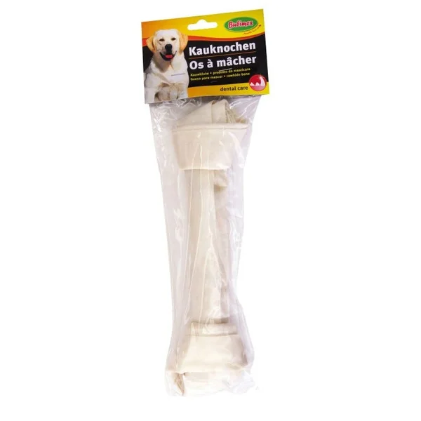 Os à mâcher pour grand chien peau de buffle noué blanc 25 cm