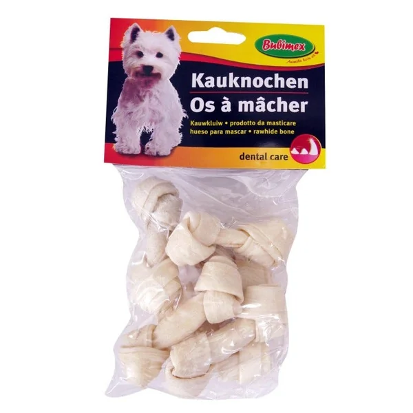 Os à mâcher pour petit chien peau de buffle noué 7cm (x6)
