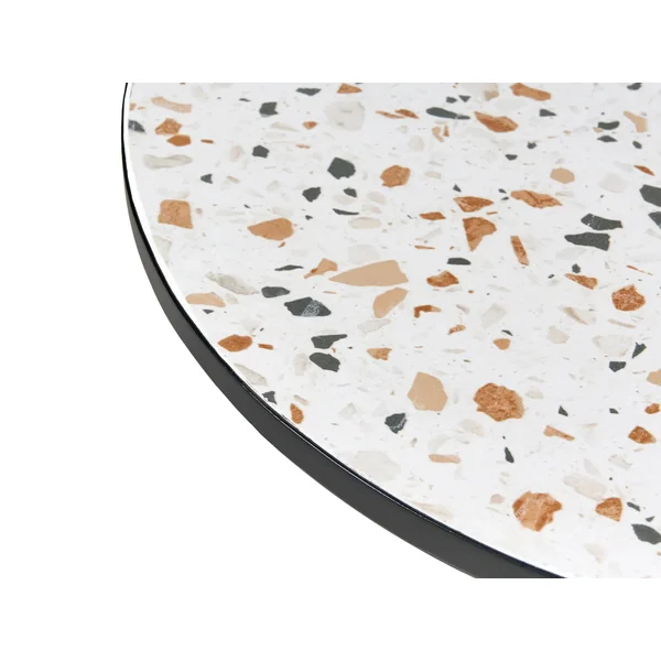 Outdoor Bistrotisch ARTENA 60 cm 60 cm Terrazzo Optik Metall Schwarz