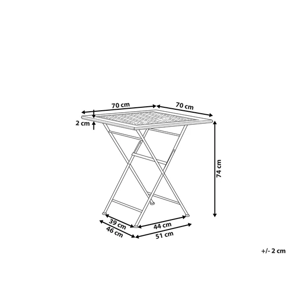 Outdoor Bistrotisch BORMIO 70 cm 70 cm Metall Schwarz