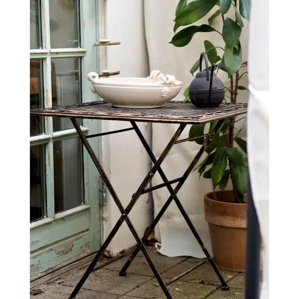 Outdoor Bistrotisch BORMIO 70 cm 70 cm Metall Schwarz