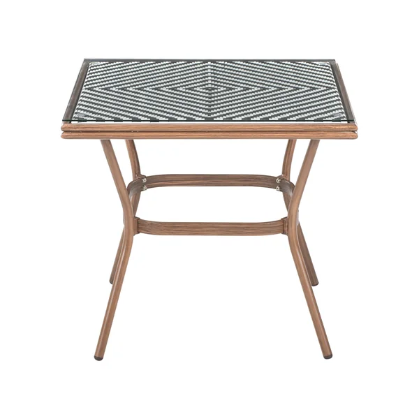 Outdoor Bistrotisch CASPRI 80 cm 80 cm Glas Schwarz / Weiß