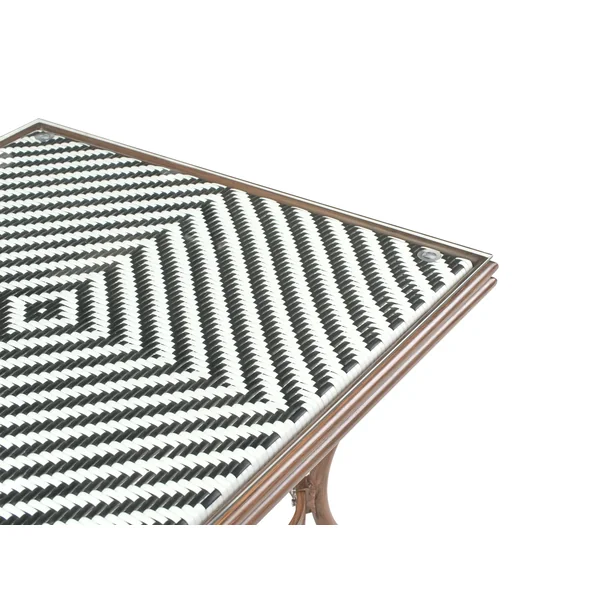 Outdoor Bistrotisch CASPRI 80 cm 80 cm Glas Schwarz / Weiß